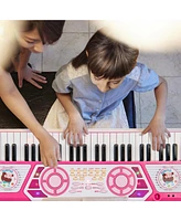 Gymax 49-Key Kids Keyboard Portable Electric Lighted Piano Instrument Toy Microphone