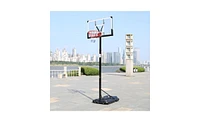 Slickblue Portable Removable Adult Basketball Stand with Transparent Backboard Adjustable Height Pc Design