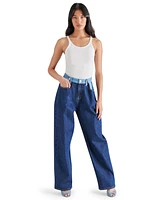 Steve Madden Women's Emeric Color Block Wide Leg Jeans