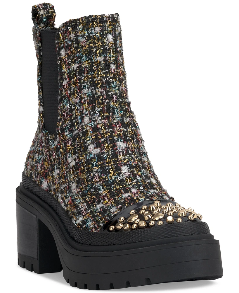 Jessica Simpson Women's Jymmie Embellished Chelsea Lug Sole Booties