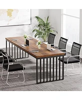 Tribesigns 6.56 ft Conference Table for 6-8 People,Industrial Long Business Table, Large Rectangle Meeting Seminar Table