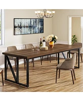 Tribesigns 78.7 Inches Rectangular Long Dining Table for 8-10 People, Wood Large Kitchen Table with Heavy