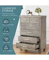 gaomon Dresser for Bedroom, 6 Drawer Dresser with Metal Handles