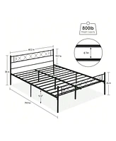 gaomon Twin/Queen Size Platform Bed Frame With Headboard, Heavy Duty Mattress Foundation With Metal Slats Support, No Box Spring Needed