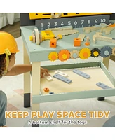 Qaba Toddler Tool Set, 49 Piece Kids Tool Bench Workbench Playset for 3-6