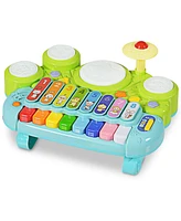 Gymax 3-in-1 Drum Xylophone Piano Keyboard Set Electronic Musical Instrument Toy
