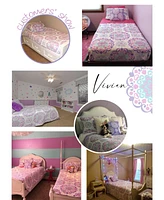 Alex + Bella Vivian Purple -Piece All-Season Reversible Cotton Quilt Set