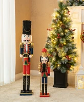 Glitzhome Wooden Christmas Drummer Nutcracker, 36"