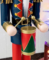 Glitzhome Wooden Christmas Drummer Nutcracker, 36"