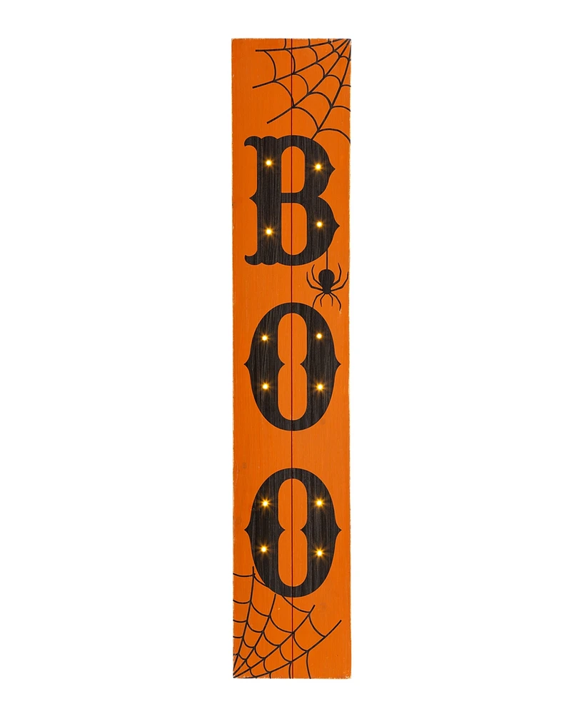 Glitzhome Lighted Wooden Boo Porch Sign, 42"