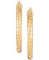 Simone I. Smith Rope Hoop Earrings in 18k Yellow Gold Over Sterling Silver (45mm)