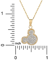 Disney Mickey Mouse Glitter 15" Pendant Necklace in 10k Yellow Gold