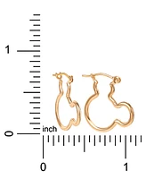 Disney Mickey Mouse Silhouette Small Hoop Earrings in 10k Yellow Gold (3/4")