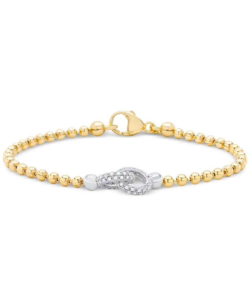 Diamond Interlocking Circle Bracelet (1/5 ct. t.w.) in 14k Gold-Plated Sterling Silver