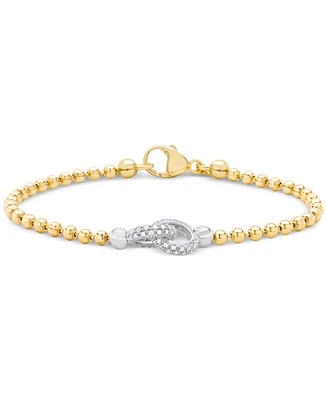 Diamond Interlocking Circle Bracelet (1/5 ct. t.w.) in 14k Gold-Plated Sterling Silver