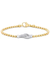 Diamond Interlocking Circle Bracelet (1/5 ct. t.w.) in 14k Gold-Plated Sterling Silver