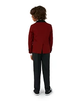 OppoSuits Little Boys Hot Burgundy Suit, Pant and Tie, 3-Piece Set