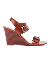 New York & Company Velma Women's 2 Band Buckle Wedge Sandals