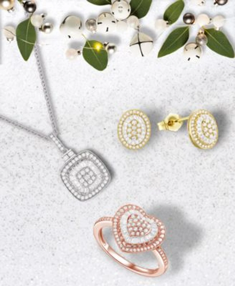 Diamond Baguette Starburst Collection In 14k White Yellow Or Rose Gold.