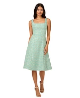 Adrianna Papell Women's Sequin Boucle Square-Neck Dress