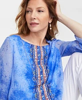 Jm Collection Women's Printed Necklace Top, Exclusively at Macy's