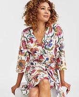 Jm Collection Women's Linen-Blend Printed Dress, Exclusively at Macy's