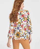 Jm Collection Women's Printed Boat-Neck Top, Exclusively at Macy's