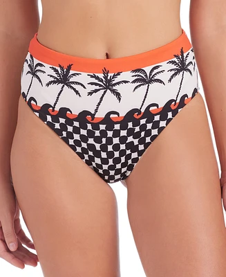 Sanctuary Women's Beach Conversations Reversible High-Rise Bikini Bottoms