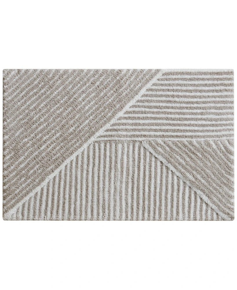 Decor Studio Luna Stripe Skid-Resistant Bath Rug, 20" x 30"