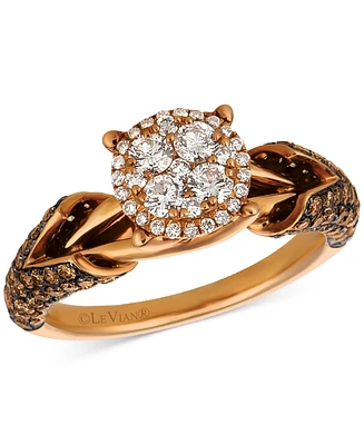 Le Vian Chocolatier Diamond Cluster Engagement Ring (1-1/3 ct. t.w.) in 14k Rose Gold