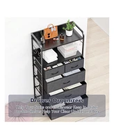 gaomon Dresser For Bedroom With 5 Drawers, Dressers & Chests Of Drawers For Hallway, Entryway, Storage Organizer Unit With Fabric, Sturdy Metal Frame,