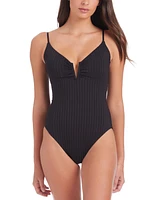 Sanctuary Women's Refresh Rib V-Wire Mio One-Piece Swimsuit