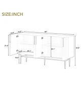 Slickblue Modern Elegant 4-Door Sideboard Buffet Cabinet for Dining Room, Living Room, Bedroom, and Hallway