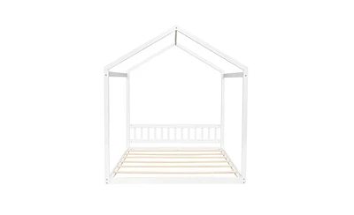 Slickblue Queen Size Wooden House Bed Frame with Stylish Headboard