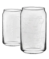 Narbo The Can Orlando Map Everyday Glassware, Set of 2