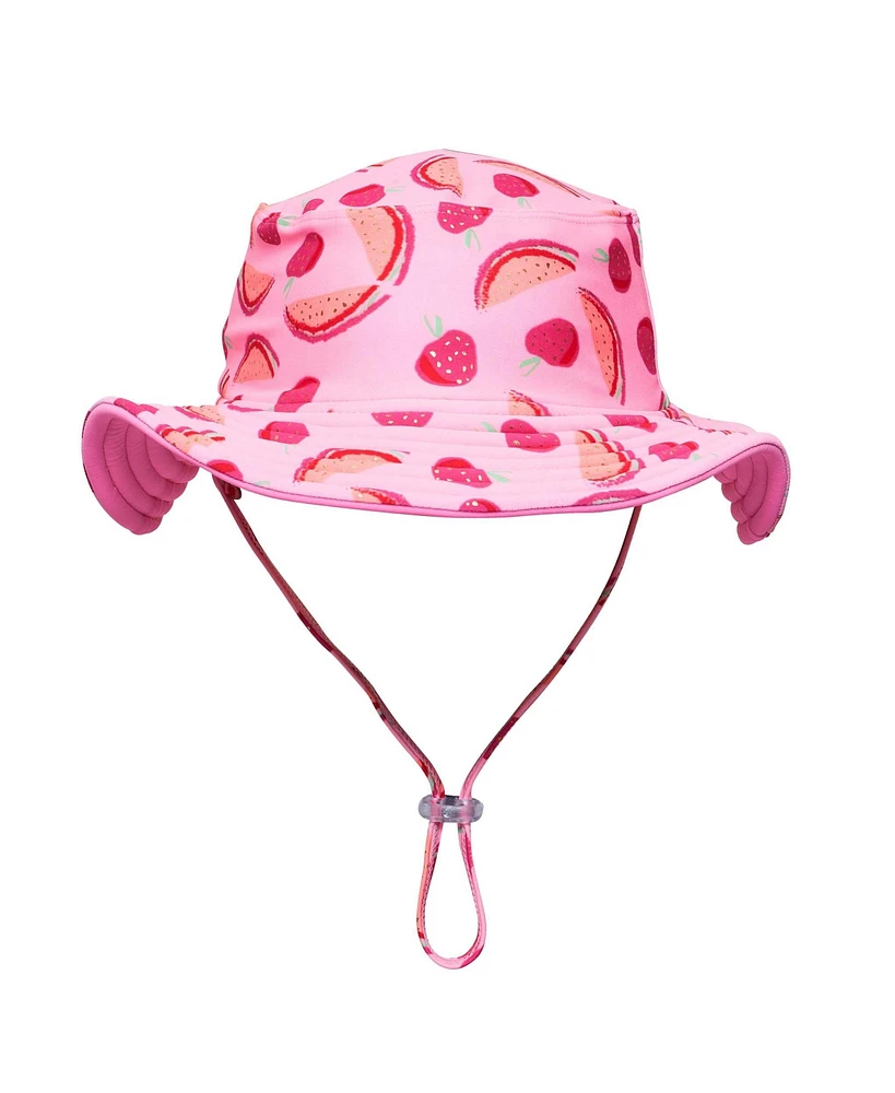 Snapper Rock Baby Girls Berry Sweet Reversible Bucket Hat