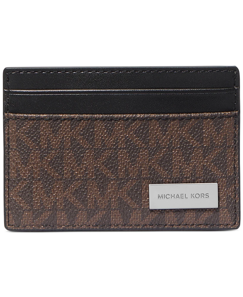 Michael Kors Men's Signature Monogram Print Card Case