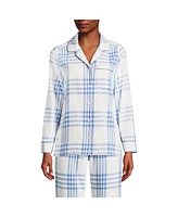 Lands' End Women's Long Sleeve Print Flannel Pajama Top