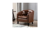 Slickblue Tufted Barrel Tub Chair, Stylish Club Chair for Living Room and Bedroom Comfort