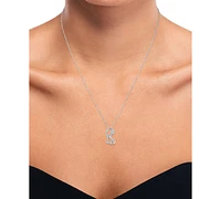 Diamond Accent Dog Bowtie Pendant Necklace in Sterling Silver, 16" + 2" extender