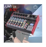 Pyle 8-Channel Bluetooth Studio Dj Mixer with Usb & Phantom Power - PMX848BT