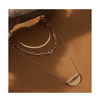 Sohi Women's The Curve Chainlink Multi-Layer Necklace