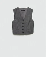 Mango Women's Pinstriped Suit Vest