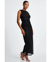 Quiz Women's Glitter Sleeveless Midi Dress