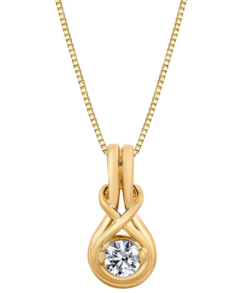 Sirena Diamond Knot 18" Pendant Necklace (1/4 ct. t.w.) in 14k Gold