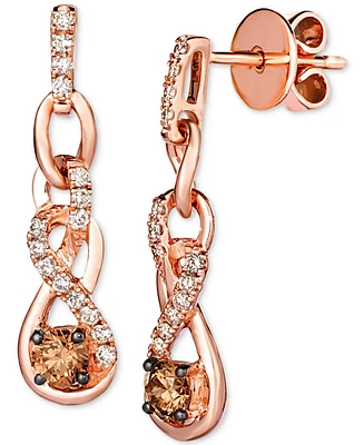 Le Vian Diamond Linear Drop Earrings (5/8 ct. t.w.) in 14k Rose Gold