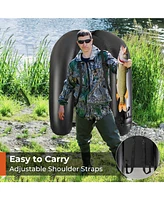 Hongge Inflatable Float Tube with Fish Ruler, Rod Holder, and Storage Pockets