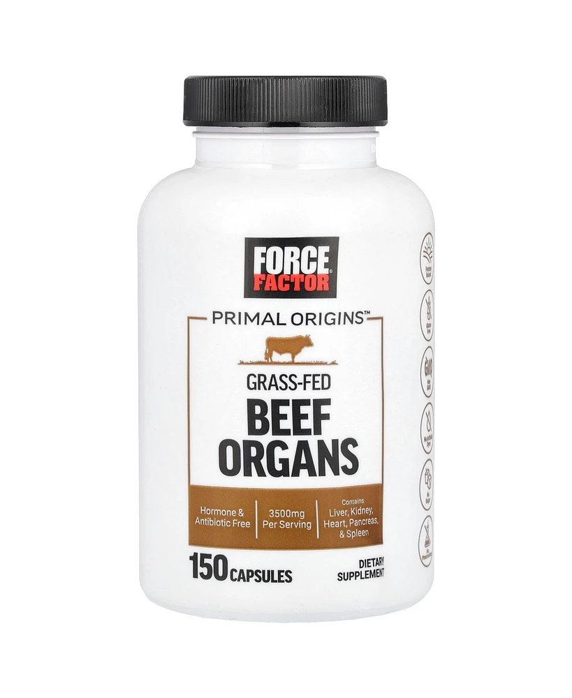 Force Factor Primal Origins Grass-Fed Beef Organs 3 500 mg