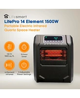 Lifesmart 4 Element 1500W Portable Electric Infrared Quartz Space Heater, Indoor