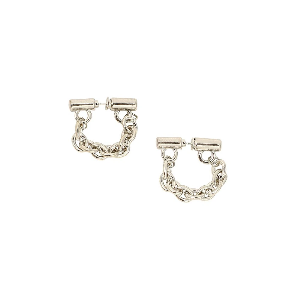 Sohi Women's The Chain Bar Hoop Earrings